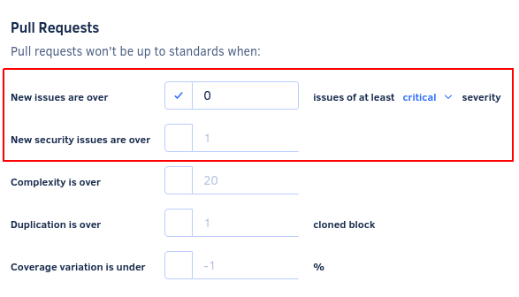 Improved flexibility of quality settings