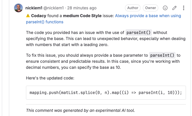 AI-enhanced comment on GitLab